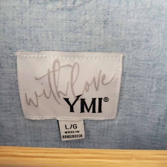 NWT Denim Jean Shacket Shirt Destructed L NEW - Picture 6 of 11